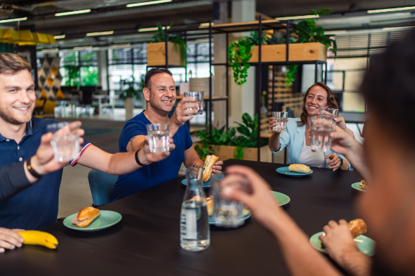 Lunchtijd met collega's 
