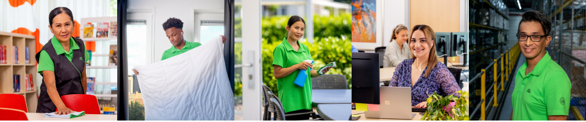 Collega's van schoonmaakbedrijf CSU